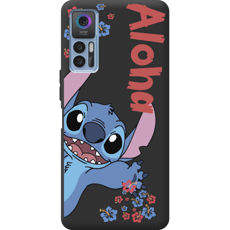 Черный чехол BoxFace TCL 30 Plus Гавайський гість Stich