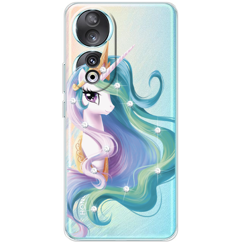 Чехол со стразами Huawei Honor 90 Unicorn Queen