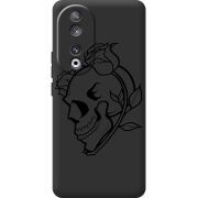 Черный чехол BoxFace Huawei Honor 90 Skull and Roses