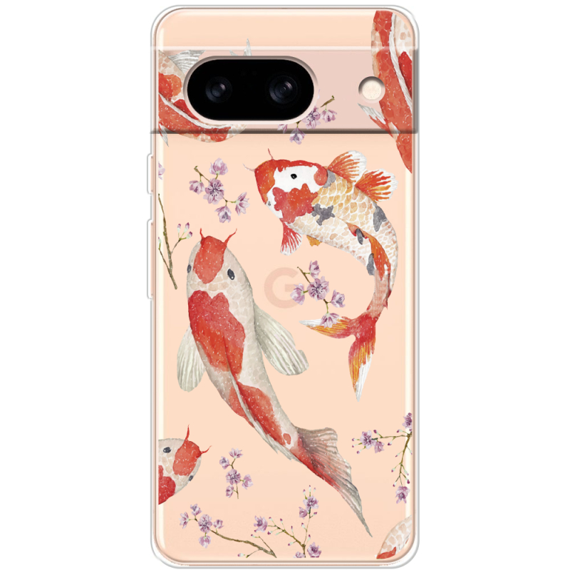 Прозрачный чехол BoxFace Google Pixel 8A Japanese Koi Fish