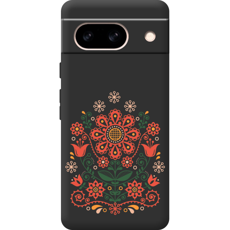 Черный чехол BoxFace Google Pixel 8A Ukrainian Ornament