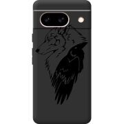 Черный чехол BoxFace Google Pixel 8A Wolf and Raven
