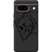 Черный чехол BoxFace Google Pixel 8A Skull and Roses