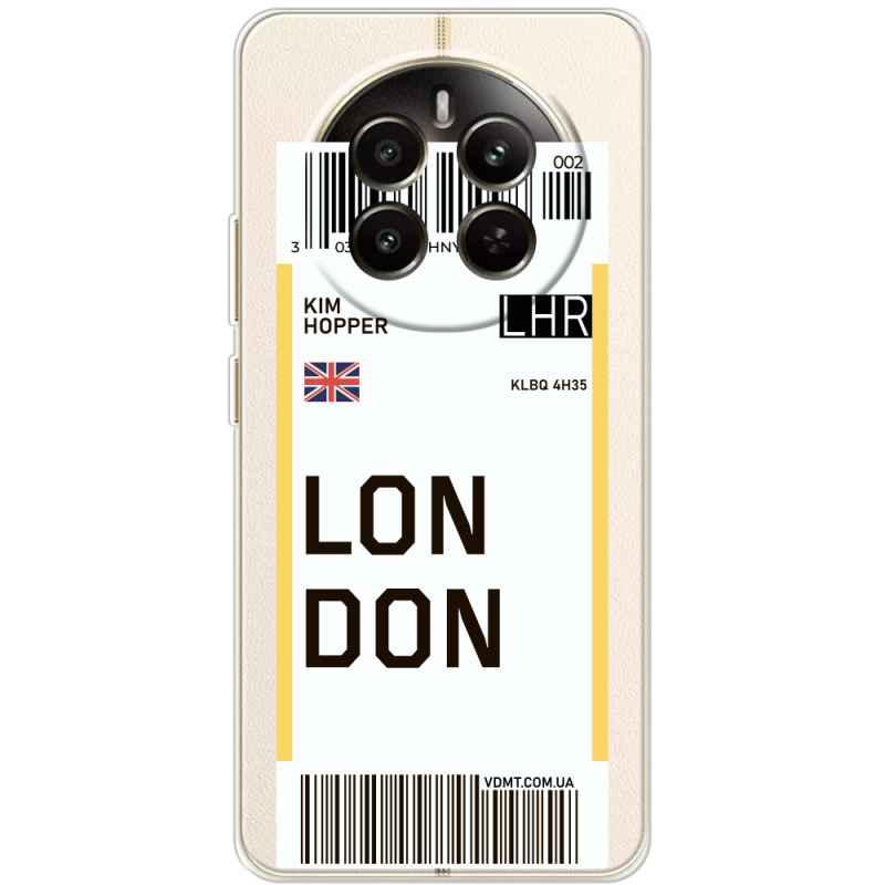 Прозрачный чехол BoxFace Realme 12 Plus 5G Ticket London