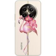 Прозрачный чехол BoxFace Realme 12 Plus 5G Floral Flamingo