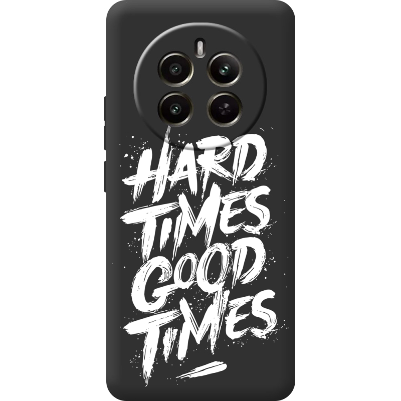 Черный чехол BoxFace Realme 12 Plus 5G Hard Times Good Times