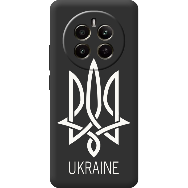 Черный чехол BoxFace Realme 12 Plus 5G Тризуб монограмма ukraine
