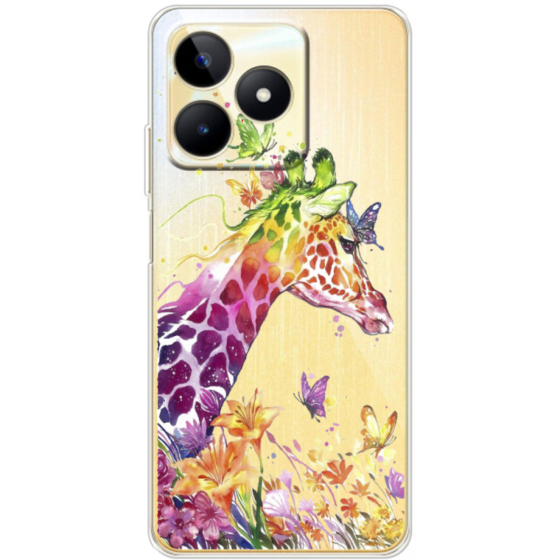 Прозрачный чехол BoxFace Realme Note 50 Colorful Giraffe