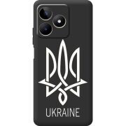 Черный чехол BoxFace Realme Note 50 Тризуб монограмма ukraine