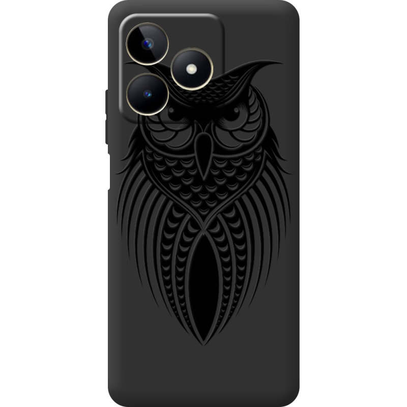 Черный чехол BoxFace Realme Note 50 Owl
