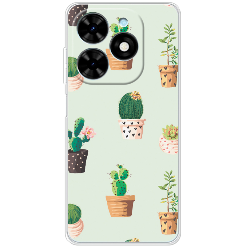 Чехол BoxFace Tecno Spark 20 L-green Cacti