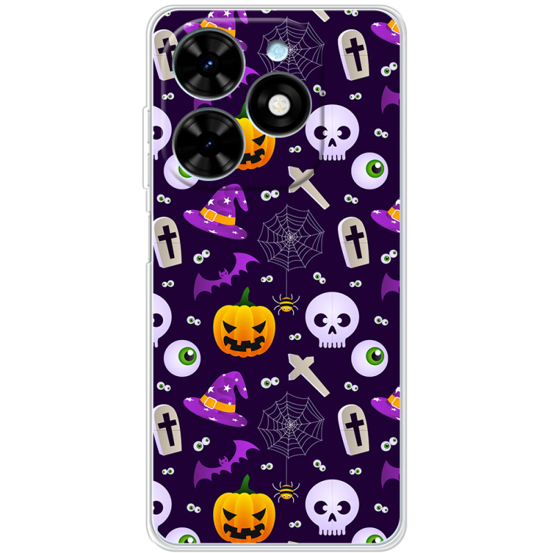 Чехол BoxFace Tecno Spark 20 Halloween Purple Mood