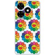 Прозрачный чехол BoxFace Tecno Spark 20 Hippie Flowers