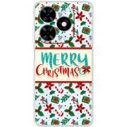 Прозрачный чехол BoxFace Tecno Spark 20 Vintage Christmas Pattern