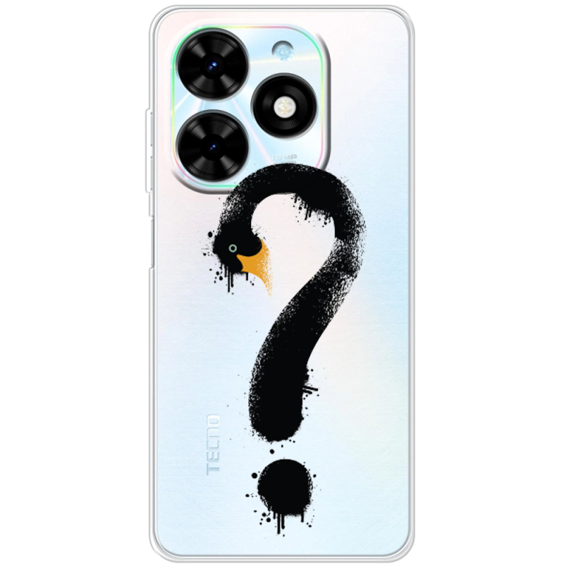Прозрачный чехол BoxFace Tecno Spark 20 Swan question
