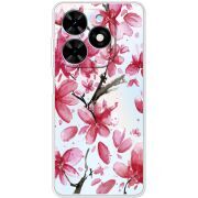 Прозрачный чехол BoxFace Tecno Spark 20 Pink Magnolia