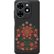 Черный чехол BoxFace Tecno Spark 20 Ukrainian Ornament