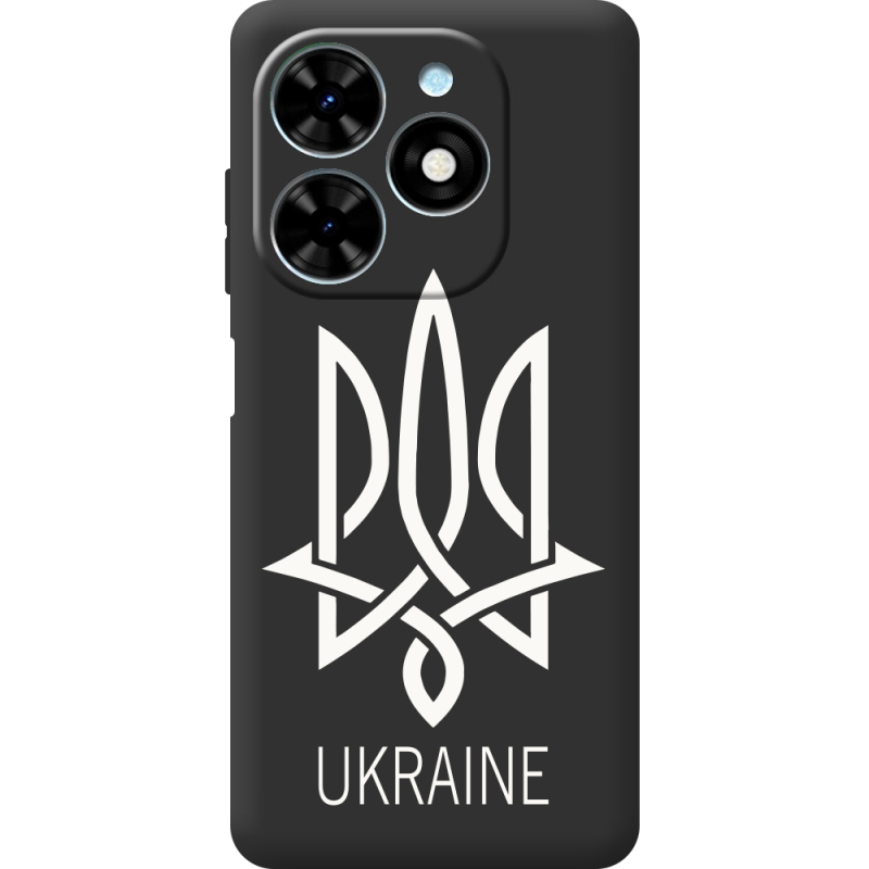 Черный чехол BoxFace Tecno Spark 20 Тризуб монограмма ukraine