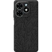 Черный чехол BoxFace Tecno Spark 20 Leaves