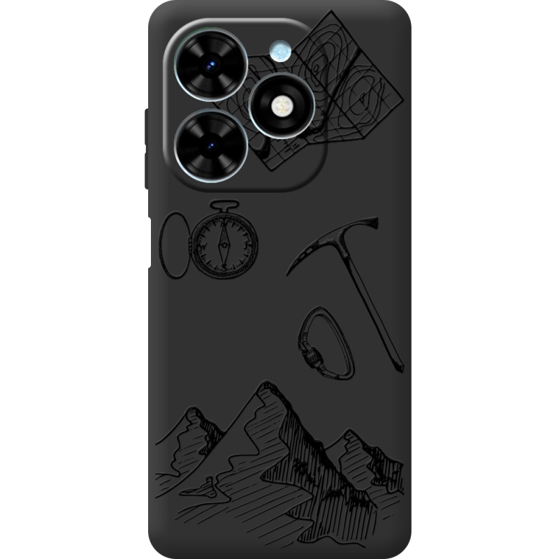 Черный чехол BoxFace Tecno Spark 20 Mountains