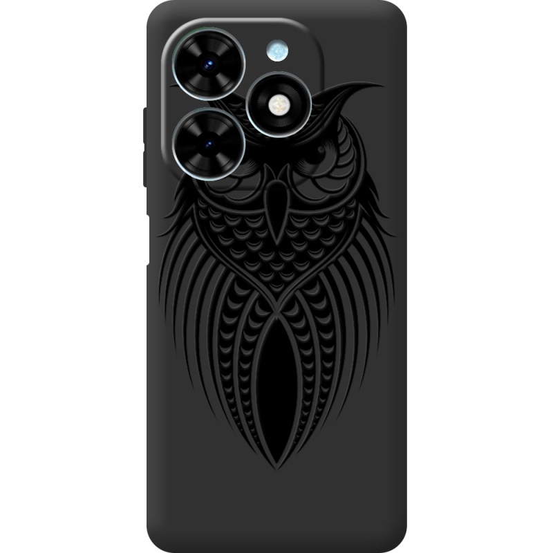 Черный чехол BoxFace Tecno Spark 20 Owl
