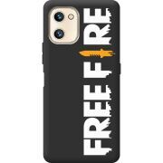 Черный чехол BoxFace Umidigi F3 SE Free Fire White Logo