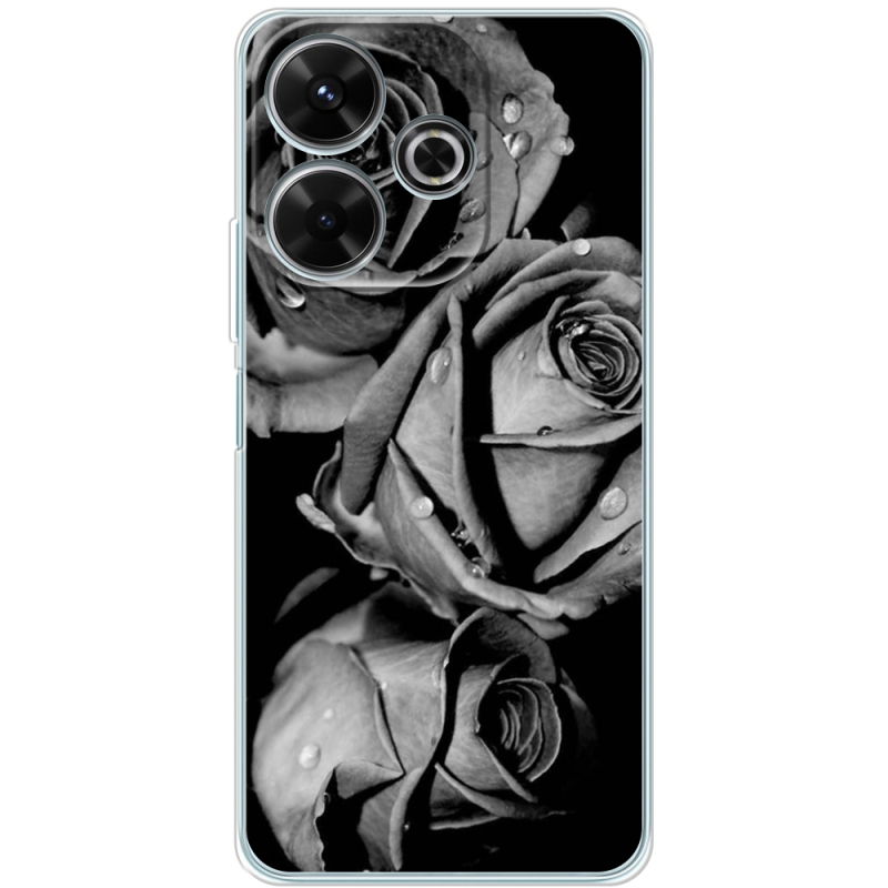 Чехол BoxFace Xiaomi Redmi 13 Black and White Roses