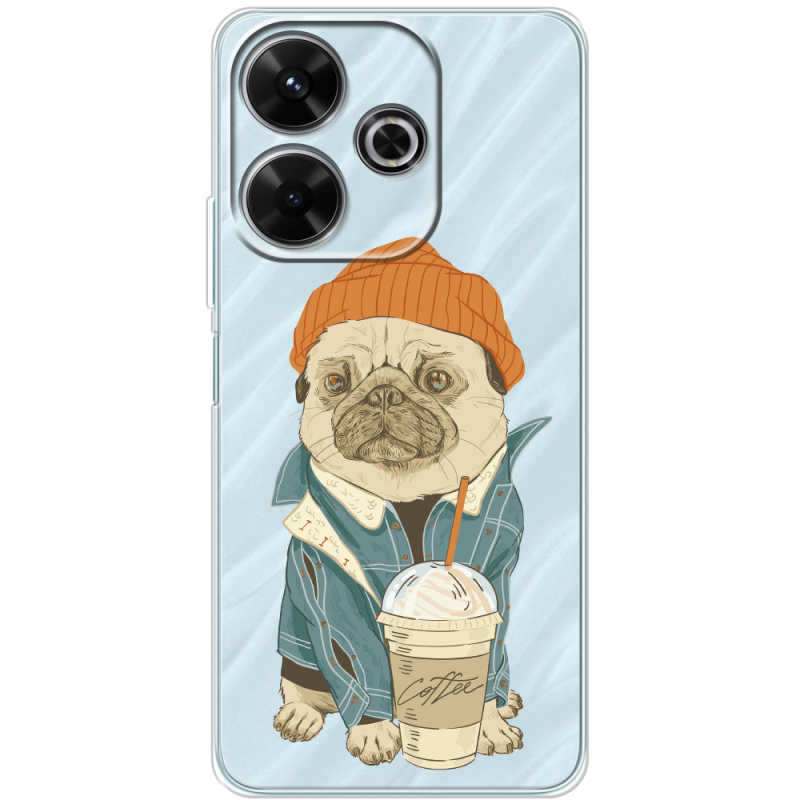 Прозрачный чехол BoxFace Xiaomi Redmi 13 Dog Coffeeman