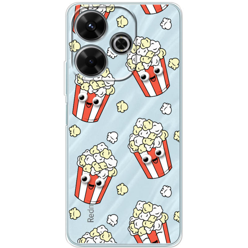 Прозрачный чехол BoxFace Xiaomi Redmi 13 с 3D-глазками Popcorn