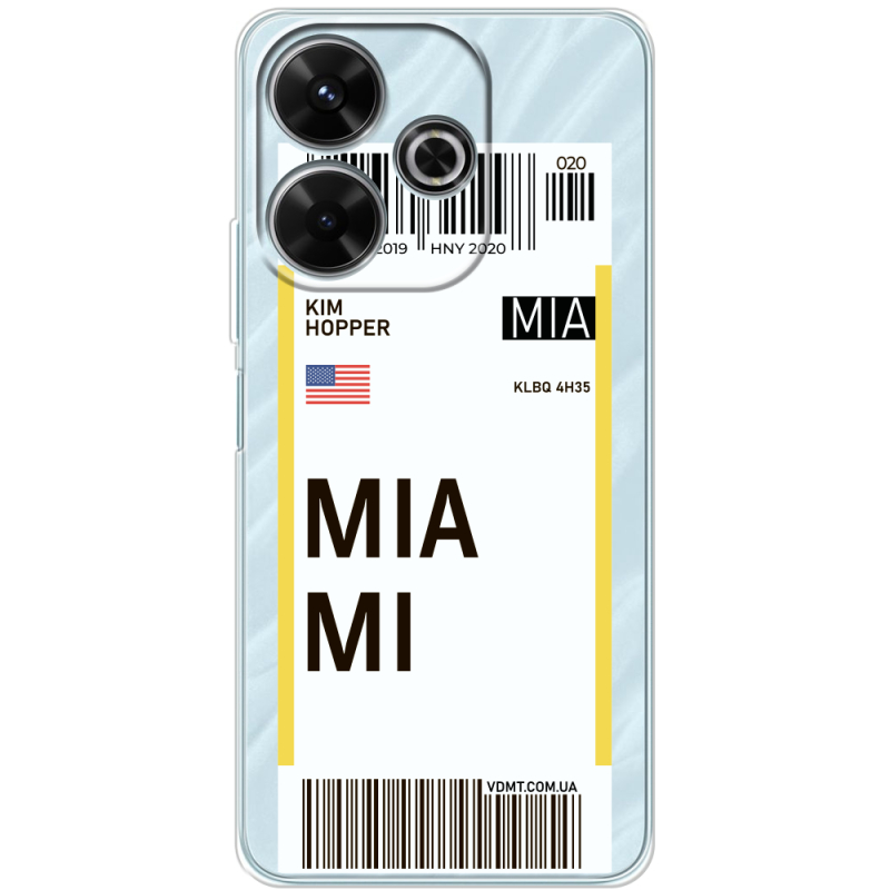 Прозрачный чехол BoxFace Xiaomi Redmi 13 Ticket Miami