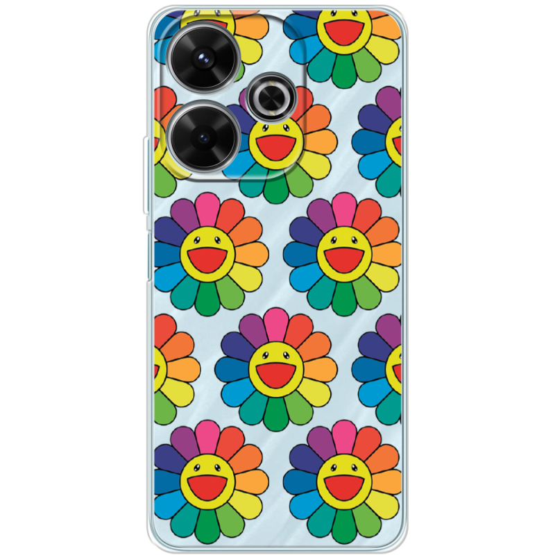 Прозрачный чехол BoxFace Xiaomi Redmi 13 Hippie Flowers