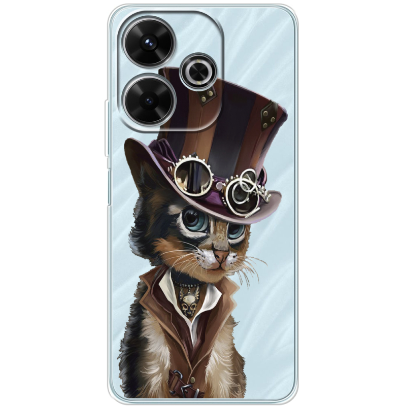 Прозрачный чехол BoxFace Xiaomi Redmi 13 Steampunk Cat