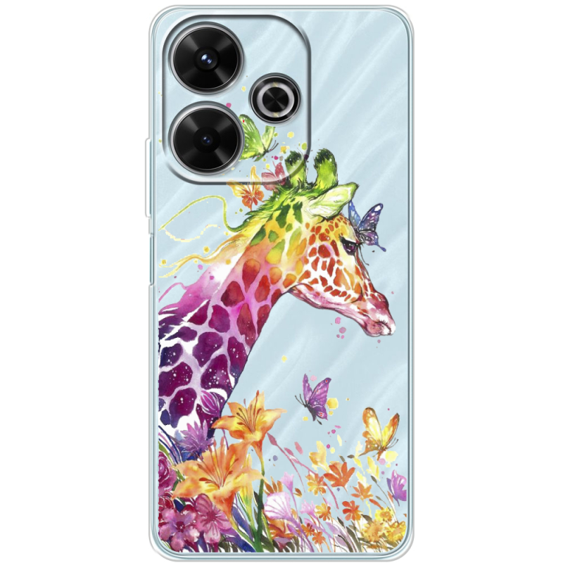 Прозрачный чехол BoxFace Xiaomi Redmi 13 Colorful Giraffe