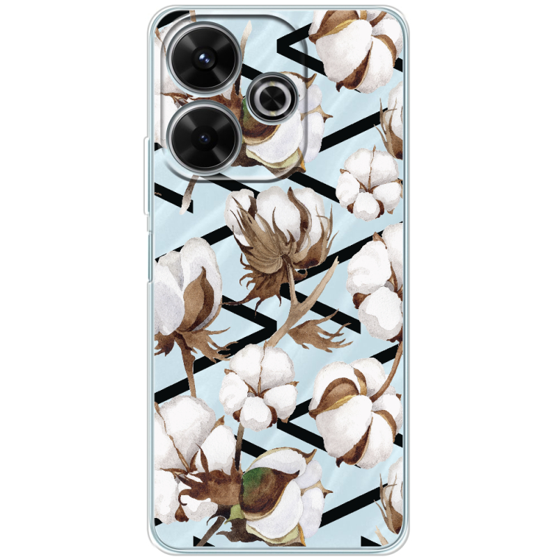 Прозрачный чехол BoxFace Xiaomi Redmi 13 Cotton flowers