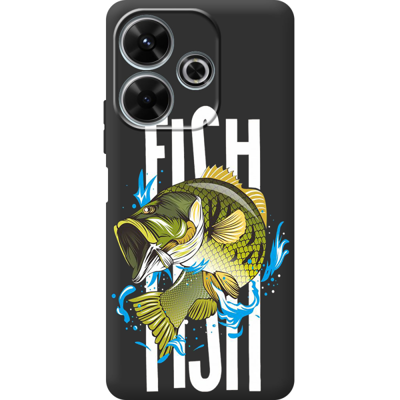 Черный чехол BoxFace Xiaomi Redmi 13 Fish