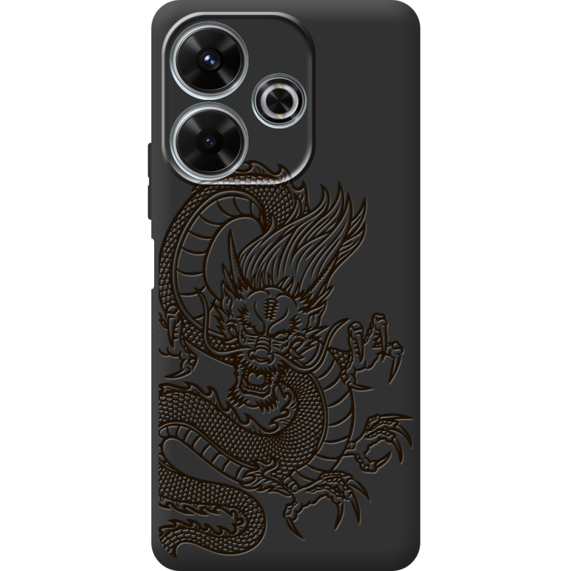 Черный чехол BoxFace Xiaomi Redmi 13 Chinese Dragon