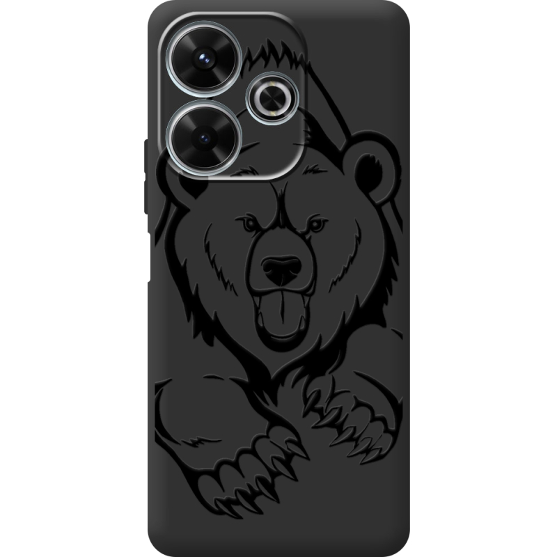 Черный чехол BoxFace Xiaomi Redmi 13 Grizzly Bear