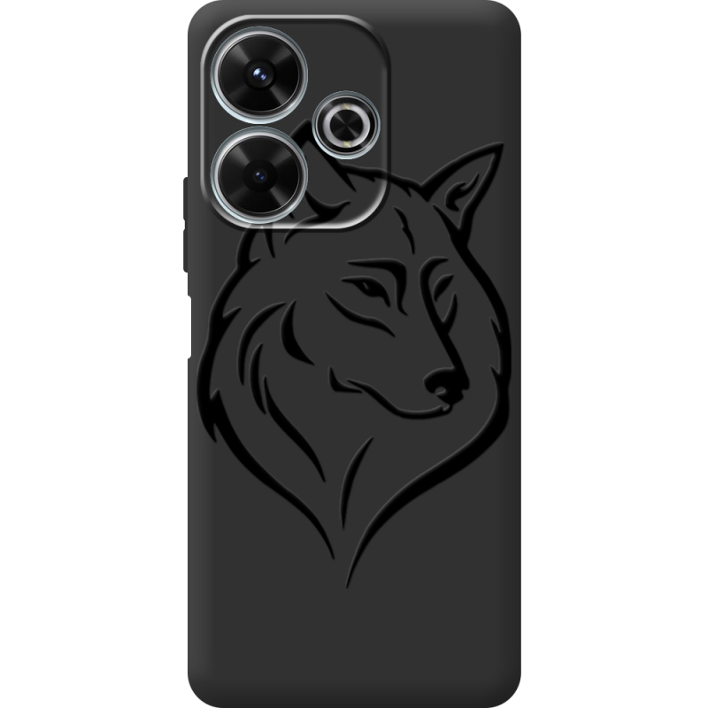 Черный чехол BoxFace Xiaomi Redmi 13 Wolf