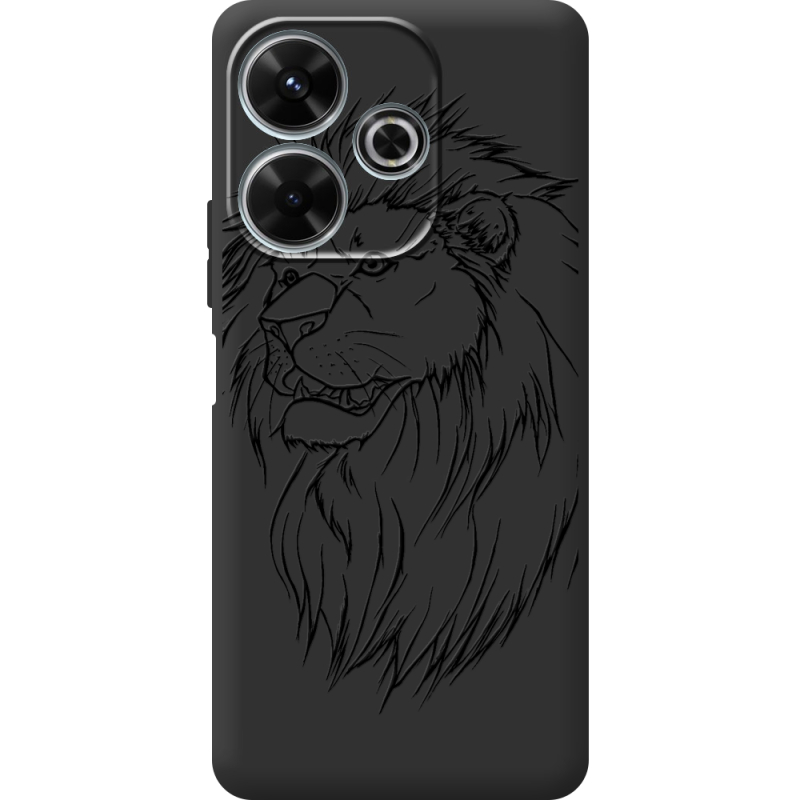 Черный чехол BoxFace Xiaomi Redmi 13 Lion