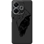 Черный чехол BoxFace Xiaomi Redmi 13 Wolf and Raven