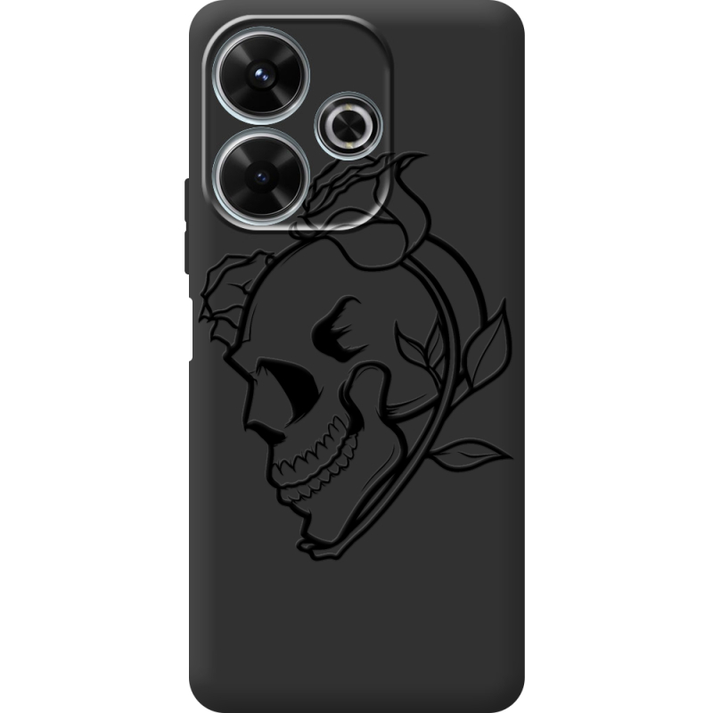 Черный чехол BoxFace Xiaomi Redmi 13 Skull and Roses