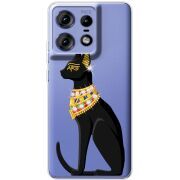 Чехол со стразами Motorola Edge 50 Pro Egipet Cat