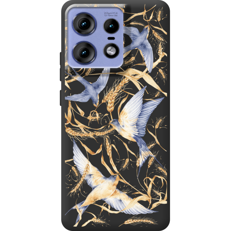 Черный чехол BoxFace Motorola Edge 50 Pro Ластівки