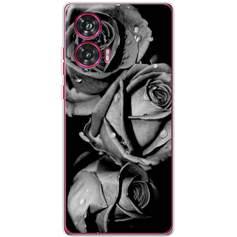 Чехол BoxFace Motorola Edge 50 Fusion Black and White Roses