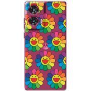 Прозрачный чехол BoxFace Motorola Edge 50 Fusion Hippie Flowers