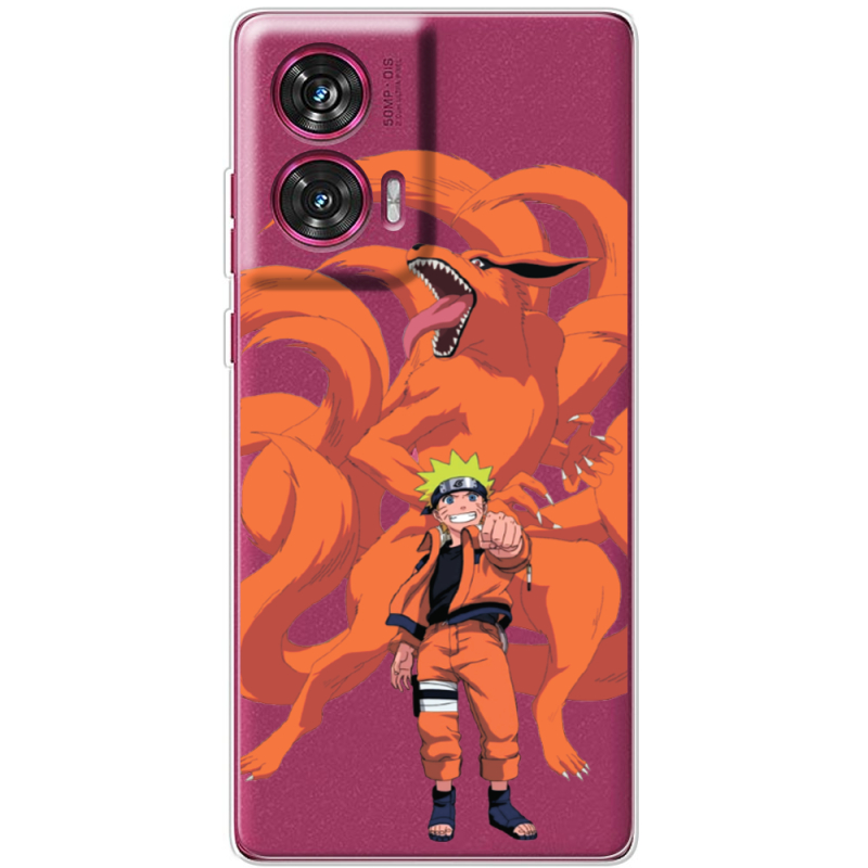 Прозрачный чехол BoxFace Motorola Edge 50 Fusion Naruto and Kurama