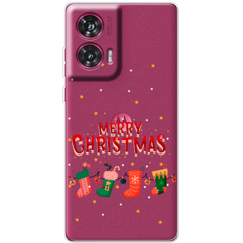 Прозрачный чехол BoxFace Motorola Edge 50 Fusion Merry Christmas