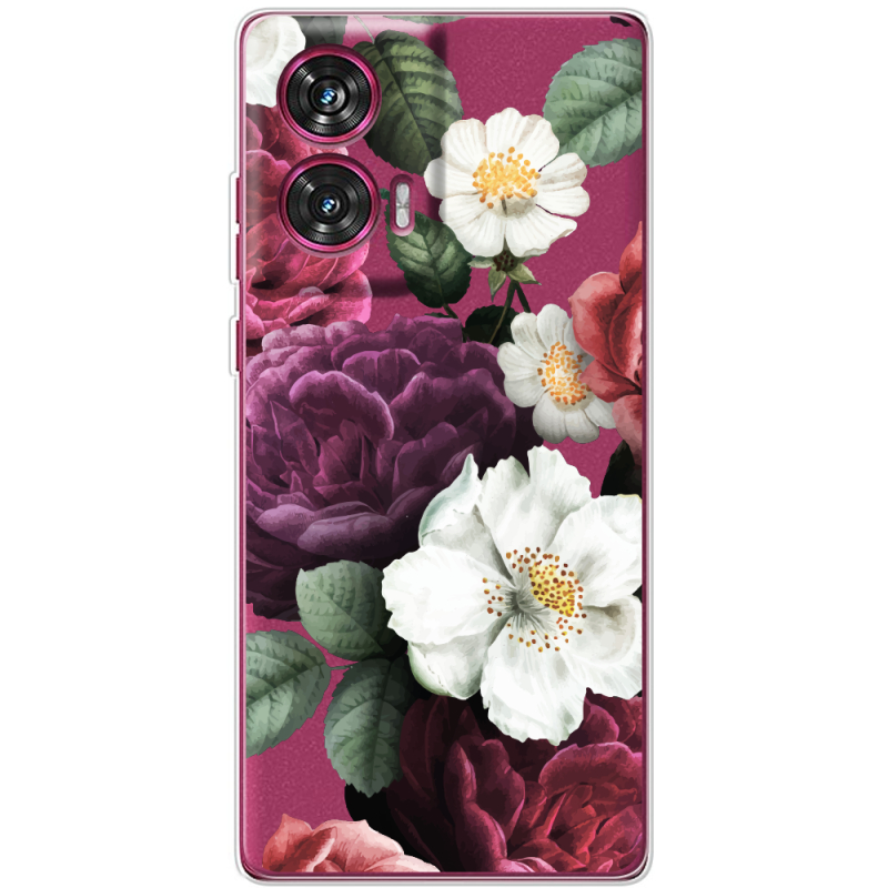 Прозрачный чехол BoxFace Motorola Edge 50 Fusion Floral Dark Dreams