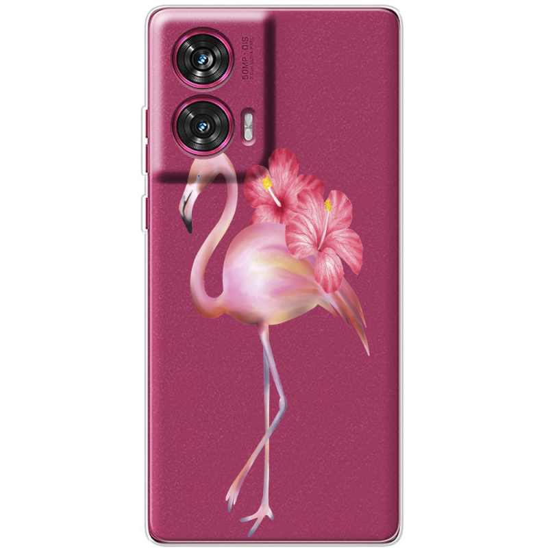 Прозрачный чехол BoxFace Motorola Edge 50 Fusion Floral Flamingo