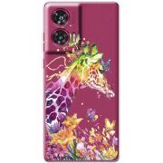 Прозрачный чехол BoxFace Motorola Edge 50 Fusion Colorful Giraffe